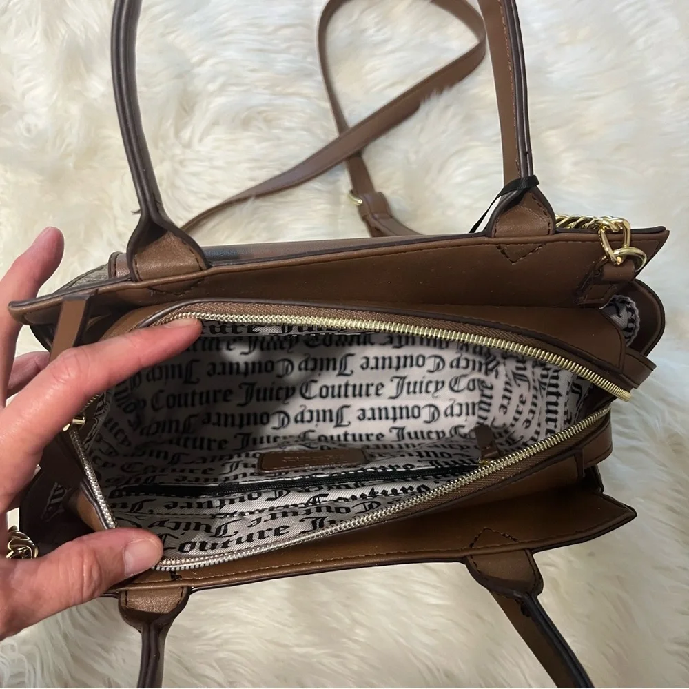 Juicy Couture‎ Brown Chestnut Chino and Tan Modern Chic Satchel Handbag